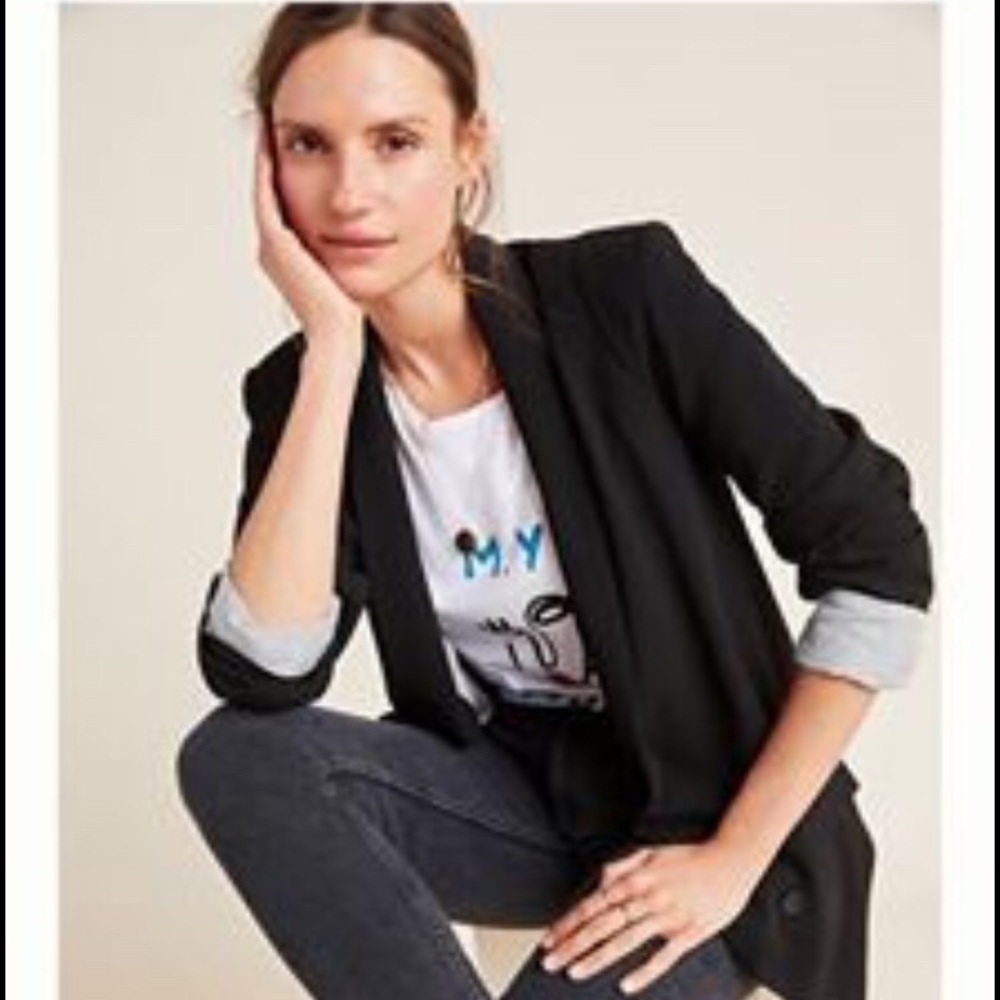 Anthropologie Cartonnier Cornerstone Blazer Black